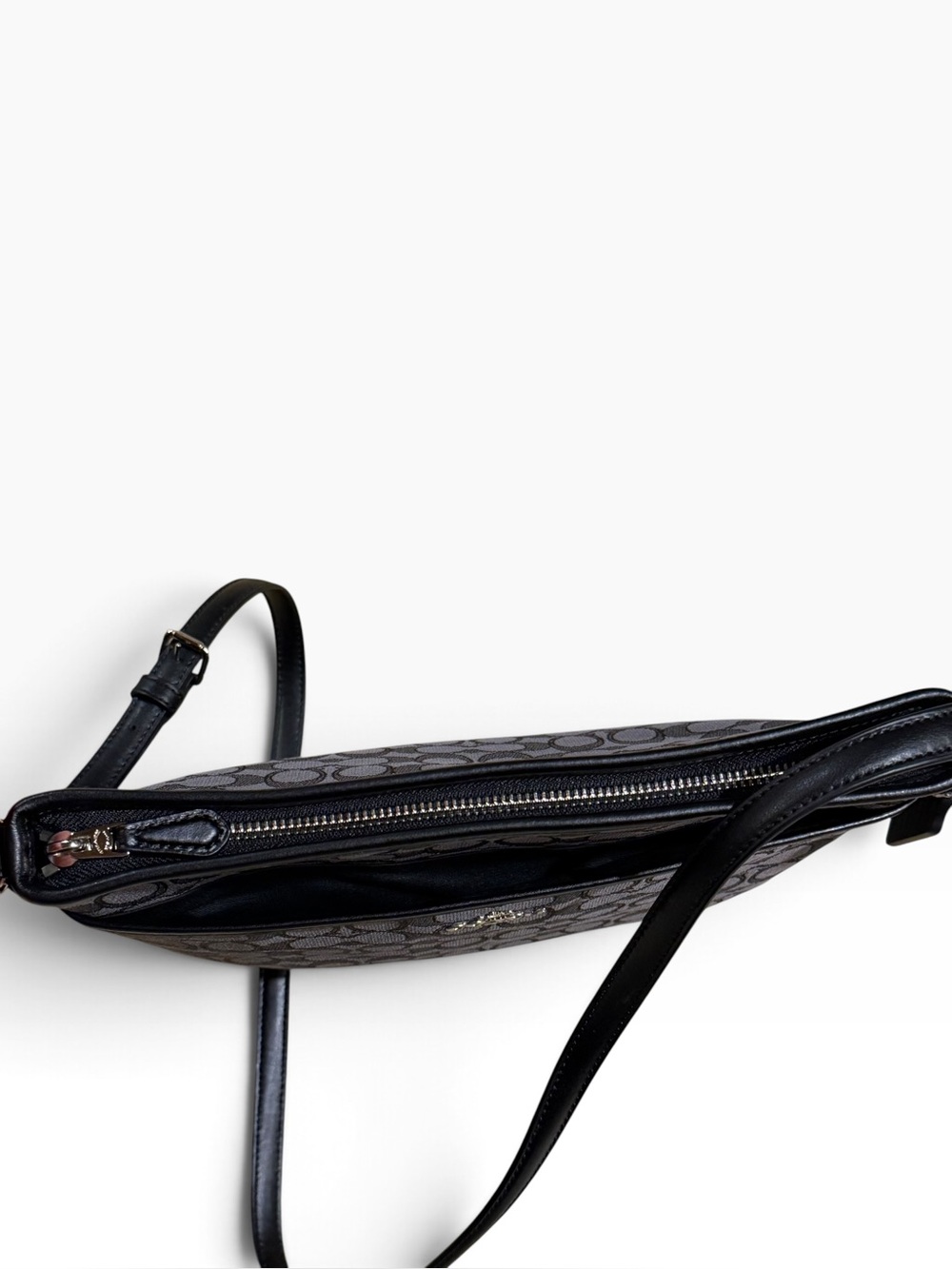 Coach Signature Black/Smoke File Crossbody Bag F58285 - EUC - Picture 6 of 12